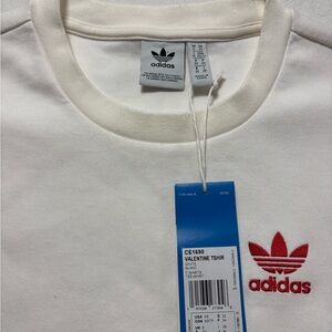 Adidas Valentine’s Cream and red Crewneck Tee